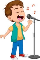 Little boy singing | Premium Vector
